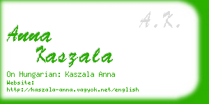 anna kaszala business card